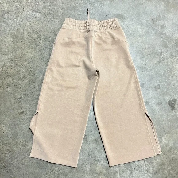 Lululemon Loungeful Wide Leg Pants Womens 6 Beige Knit Yoga High Rise Beige Soft